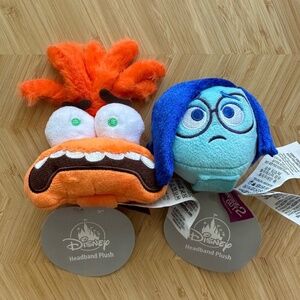 NWT Anxiety and Sadness Inside Out 2 Headband Plush Bundle‎ Disney